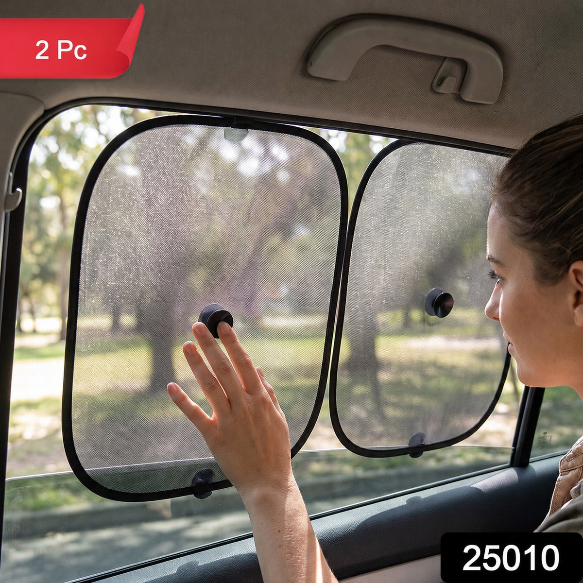 Car Side Window Sun Shades With Suction Cups For Heat And Uv Protection (2 Pc)