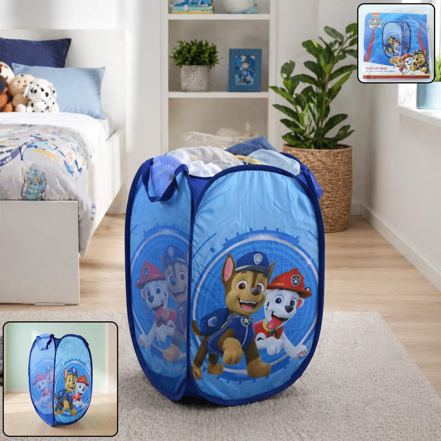 Kids Cartoon Foldable Laundry Basket Toy Storage Hamper (1 Pc 34x59cm)