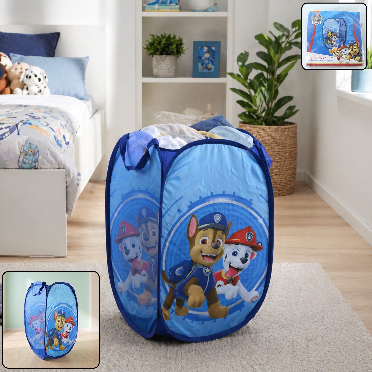 Kids Cartoon Foldable Laundry Basket Toy Storage Hamper (1 Pc 34x59cm)