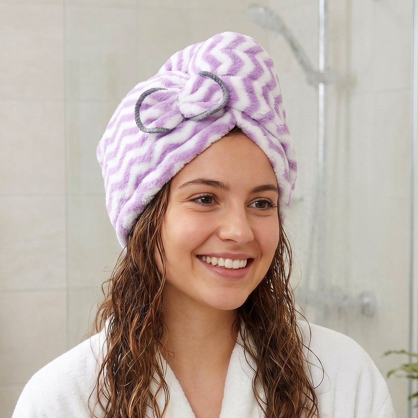 Microfiber Quick Dry Hair Towel Wrap Cap For Women And Girls (1 Pc)