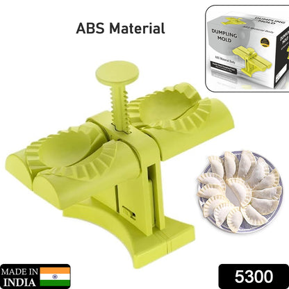 Wukusy dumpling maker mold with double heads, easy-to-use kitchen tool for making two dumplings at once in home kitchen.