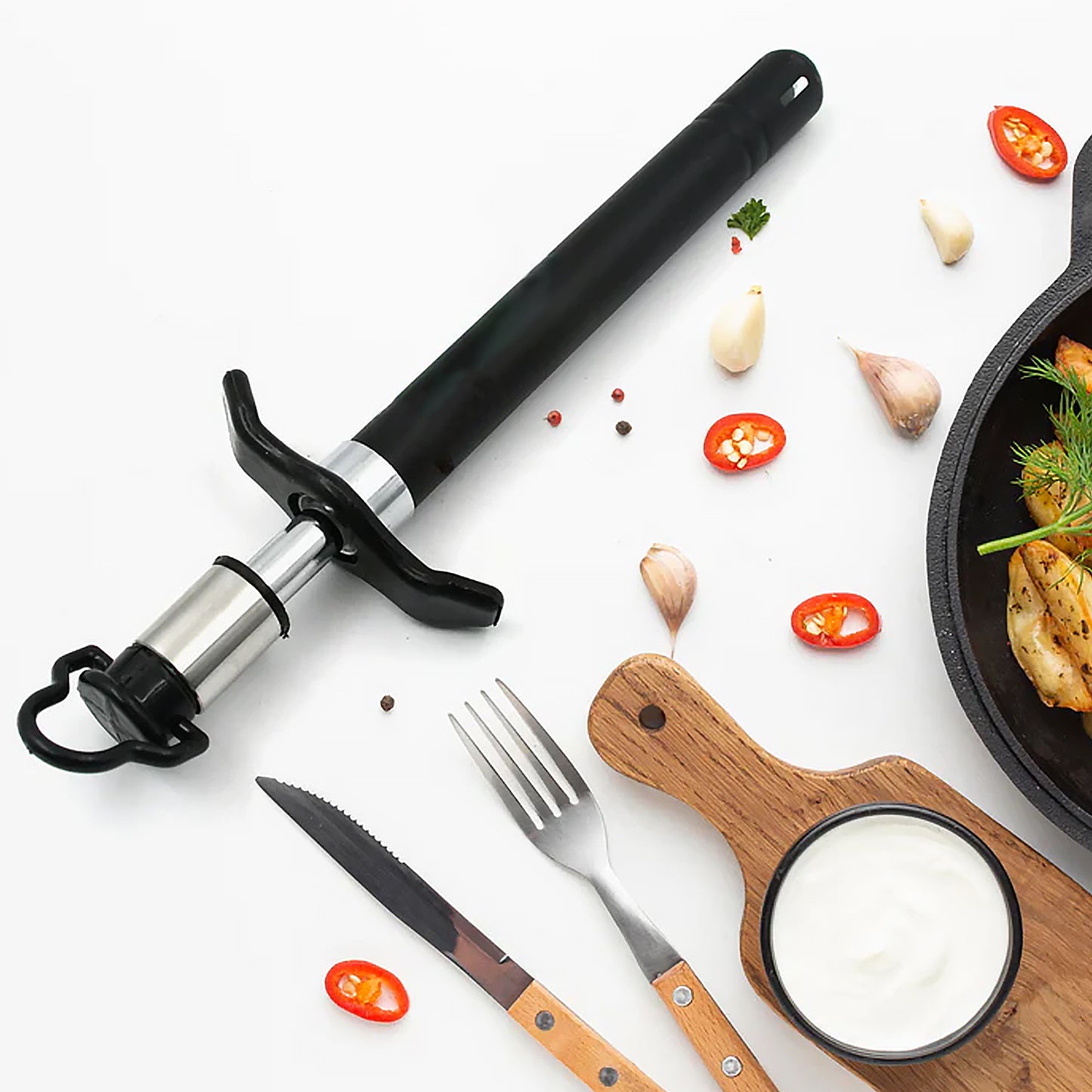 Wukusy stainless steel gas lighter for kitchen stove, long-lasting and unbreakable, with a sleek design for home and restaurant use