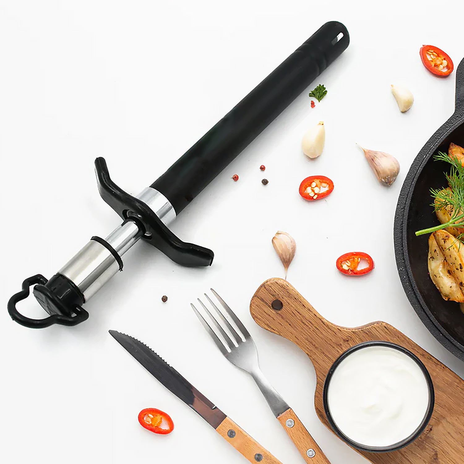 Wukusy stainless steel gas lighter for kitchen stove, long-lasting and unbreakable, with a sleek design for home and restaurant use