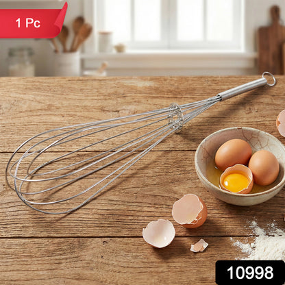 Wukusy manual stainless steel egg beater whisk with ergonomic handle for efficient mixing and beating of eggs and batter.