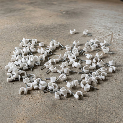 Heavy Duty Plastic Cable Clip With Steel Nail (100 Pc 8mm)