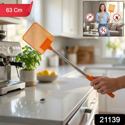 Multipurpose Plastic Fly Swatter With Extendable Handle (1 Pc 63 Cm)