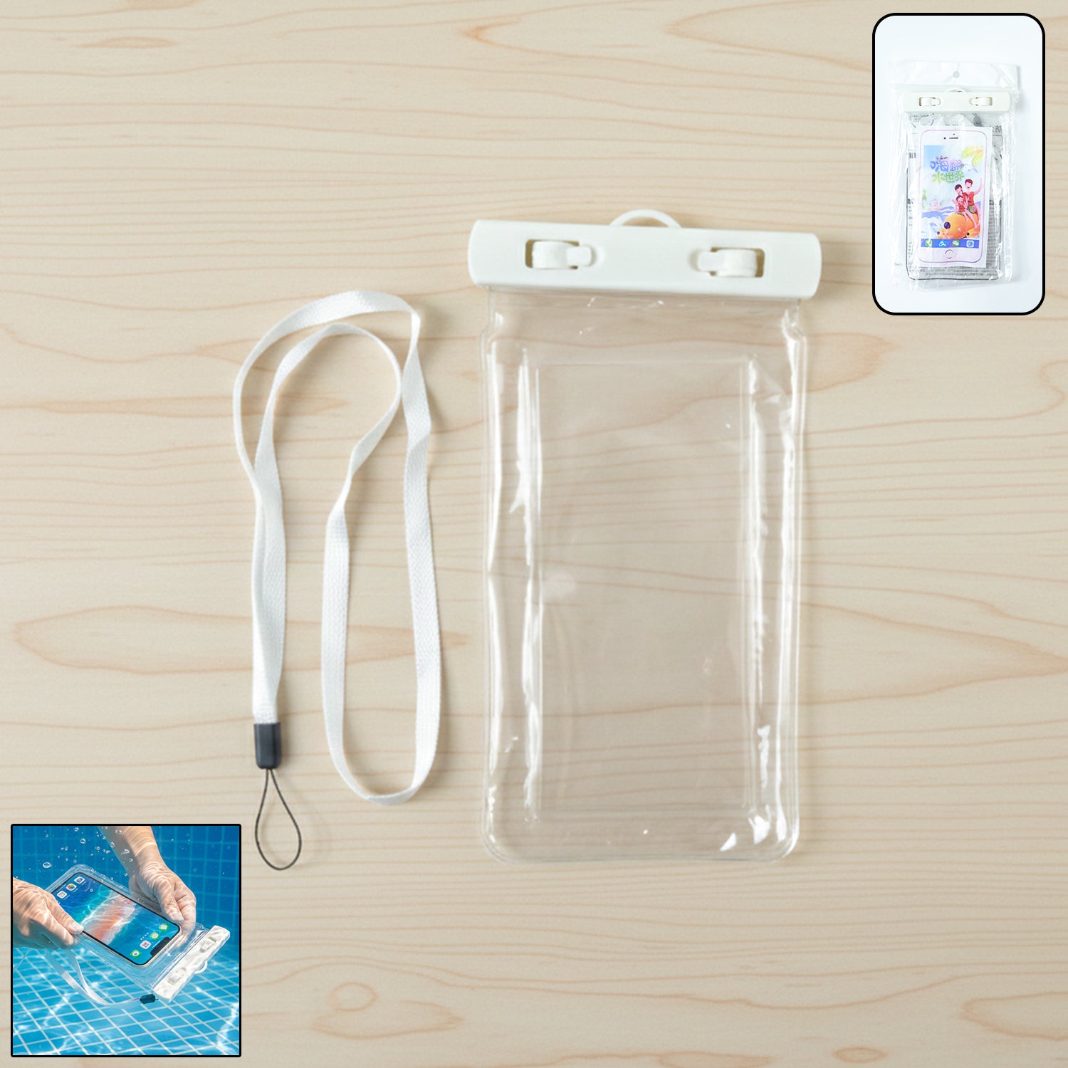 White Waterproof Phone Pouch Bag Mobile Cover (1 Pc)