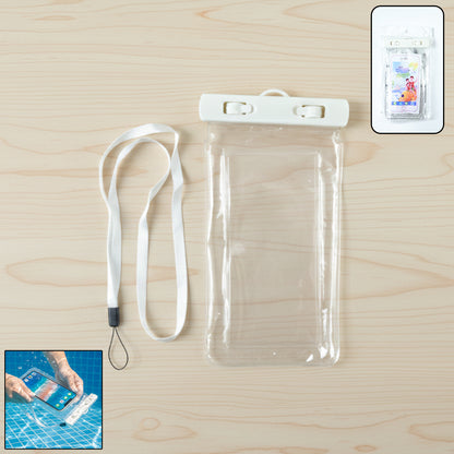 White Waterproof Phone Pouch Bag Mobile Cover (1 Pc)