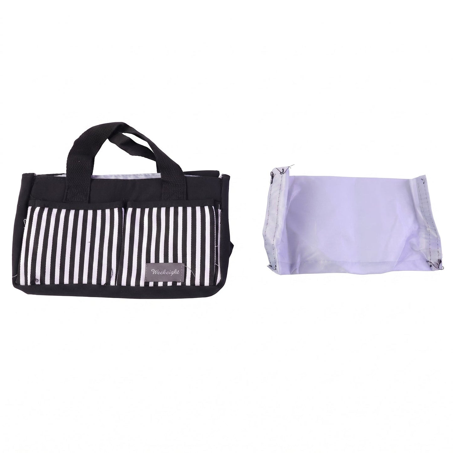 Wukusy travel organizer bag with handles, 27x16 cm, showing multiple compartments for toiletries and accessories.