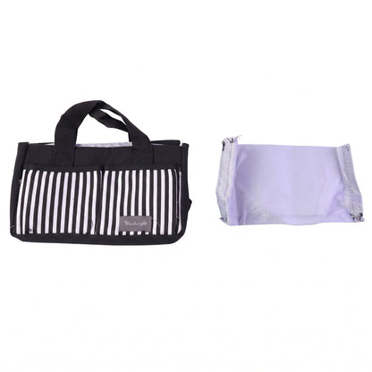 Wukusy travel organizer bag with handles, 27x16 cm, showing multiple compartments for toiletries and accessories.