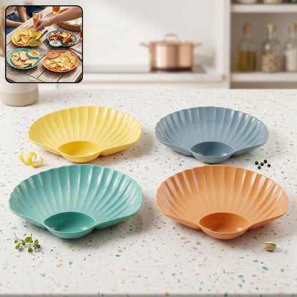 Shell Shaped Snack Serving Plate Tray  Stylish  Reusable