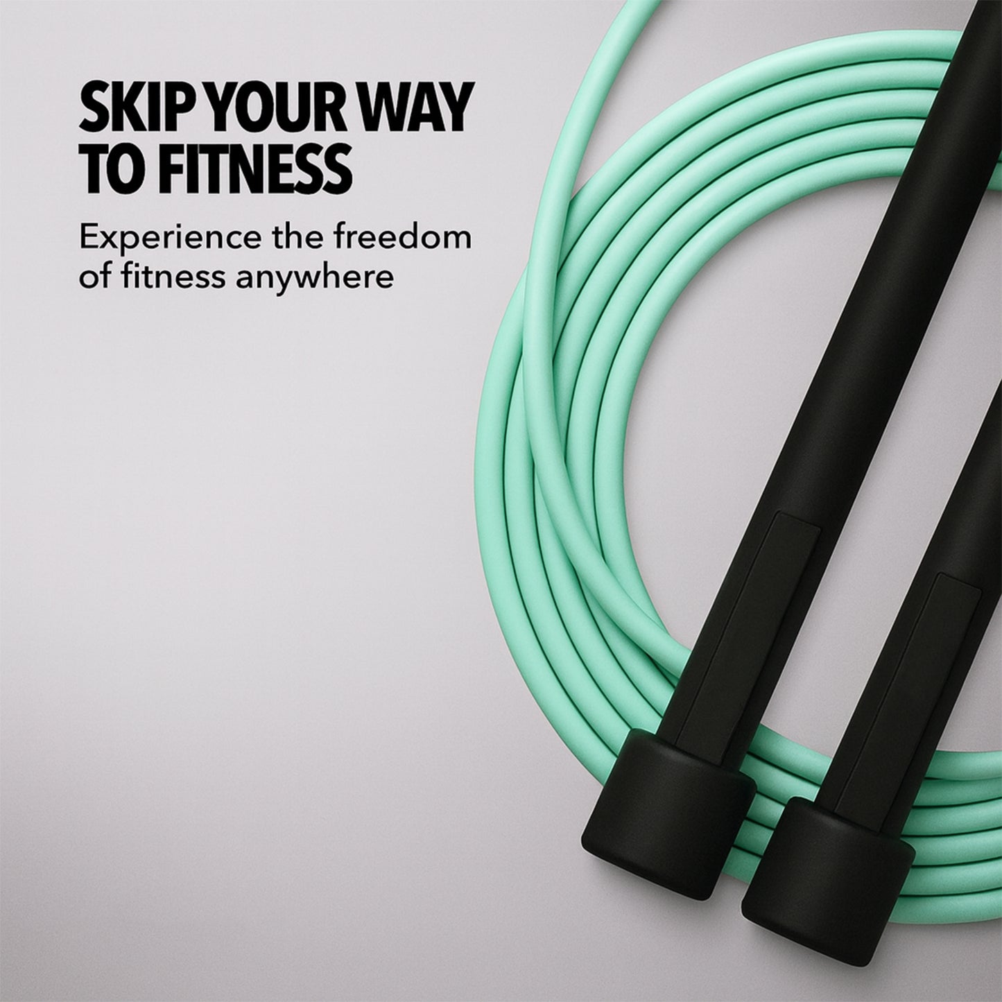 Wukusy high-speed skipping rope with foam padded handles, ready for fitness workouts and cardio training.