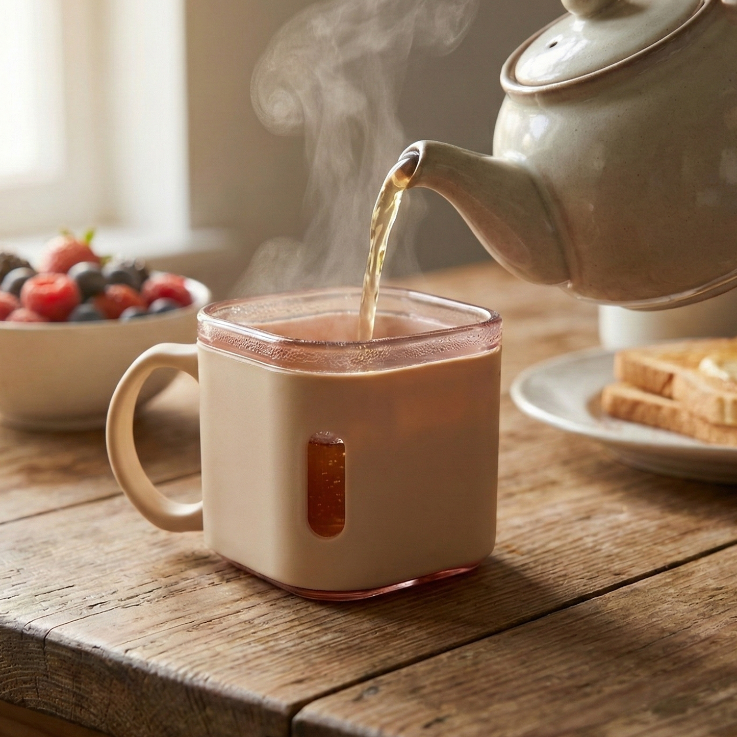 Premium Square Shape Tea Cup Set  6-piece (150 Ml)