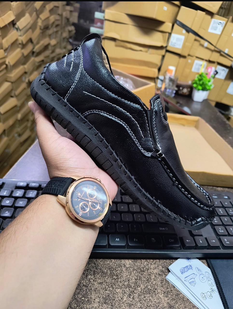 Anti Skid Brown Semi Formal Shoes - Size = 7