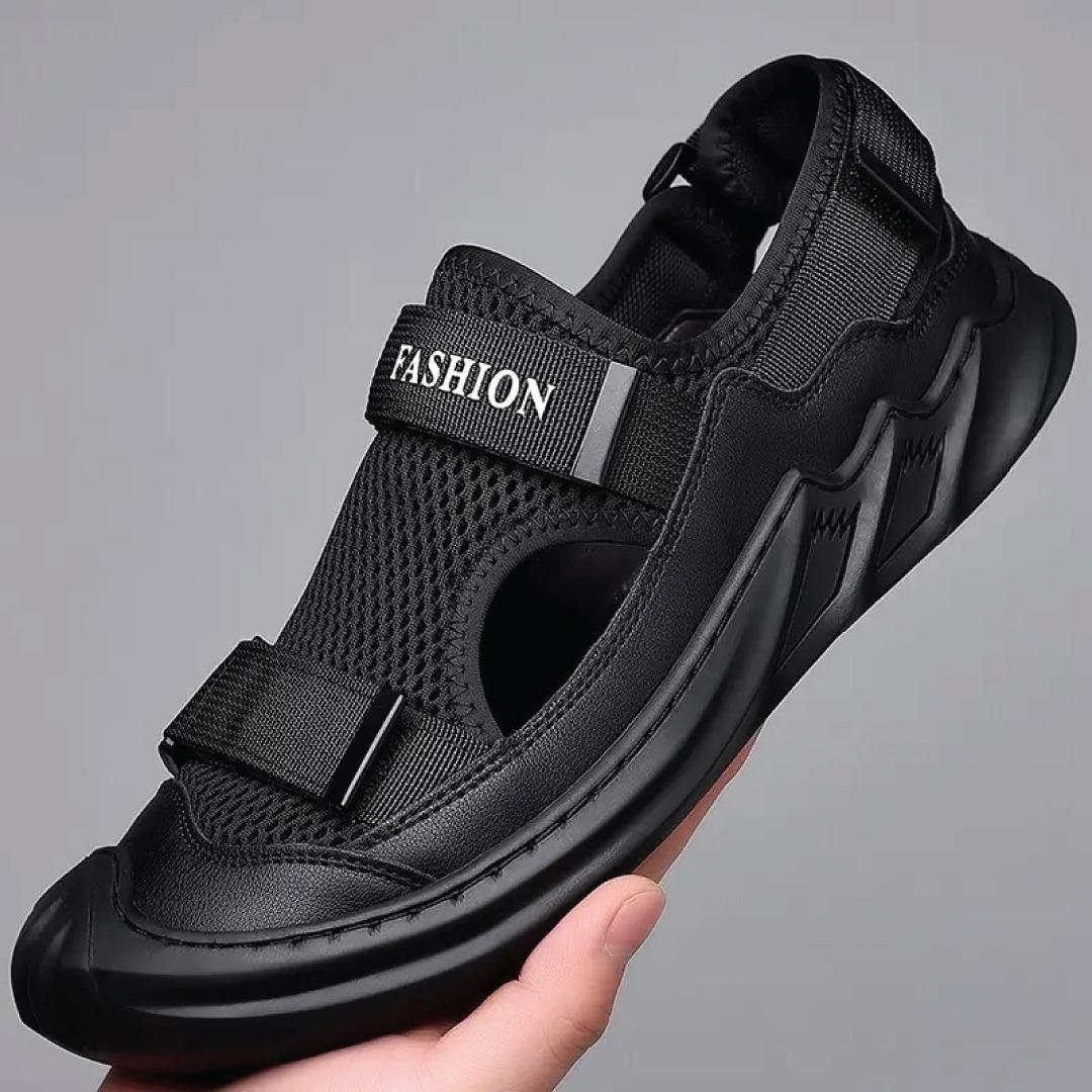 Mens Orthopaedic Black Sandals - Size = 7