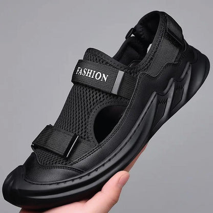 Mens Orthopaedic Black Sandals - Size = 7