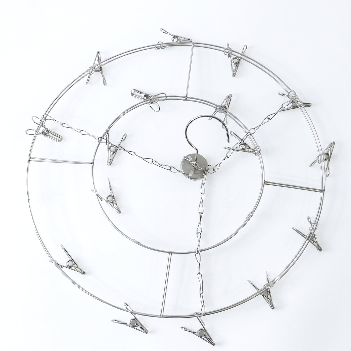 Stainless Steel Round Multi Clip Drying Hanger For Socks And Underwear (1 Pc)