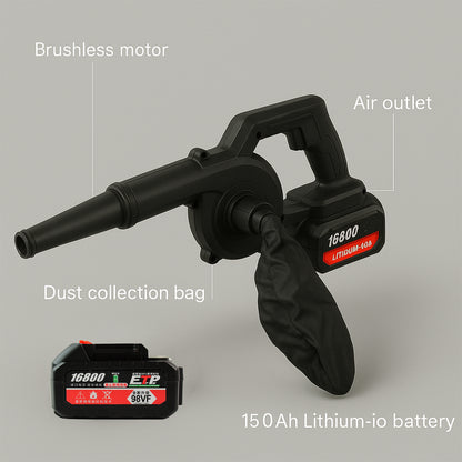 Multi-purpose Home And Garden Air Blower And Suction Vacuum Combo Kit With Collection Bag For Easy Cleaning