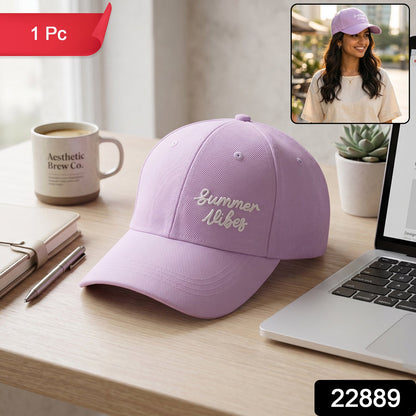 Stylish Summer Vibes Embroidered Baseball Cap For Men And Women (1 Pc)