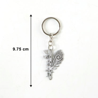 Premium Metal Flute Krishna Keychain 1 Pc