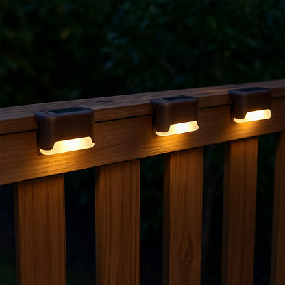 9412 Solar Decorative Lights Waterproof Durable Garden Atmosphere Lights Stair Lights Railing Lights Step Steps Lights For Outdoor Patio Courtyard Stair Step Fence Patio Stairsyard Garden Pathway ( 4 Pc Set)
