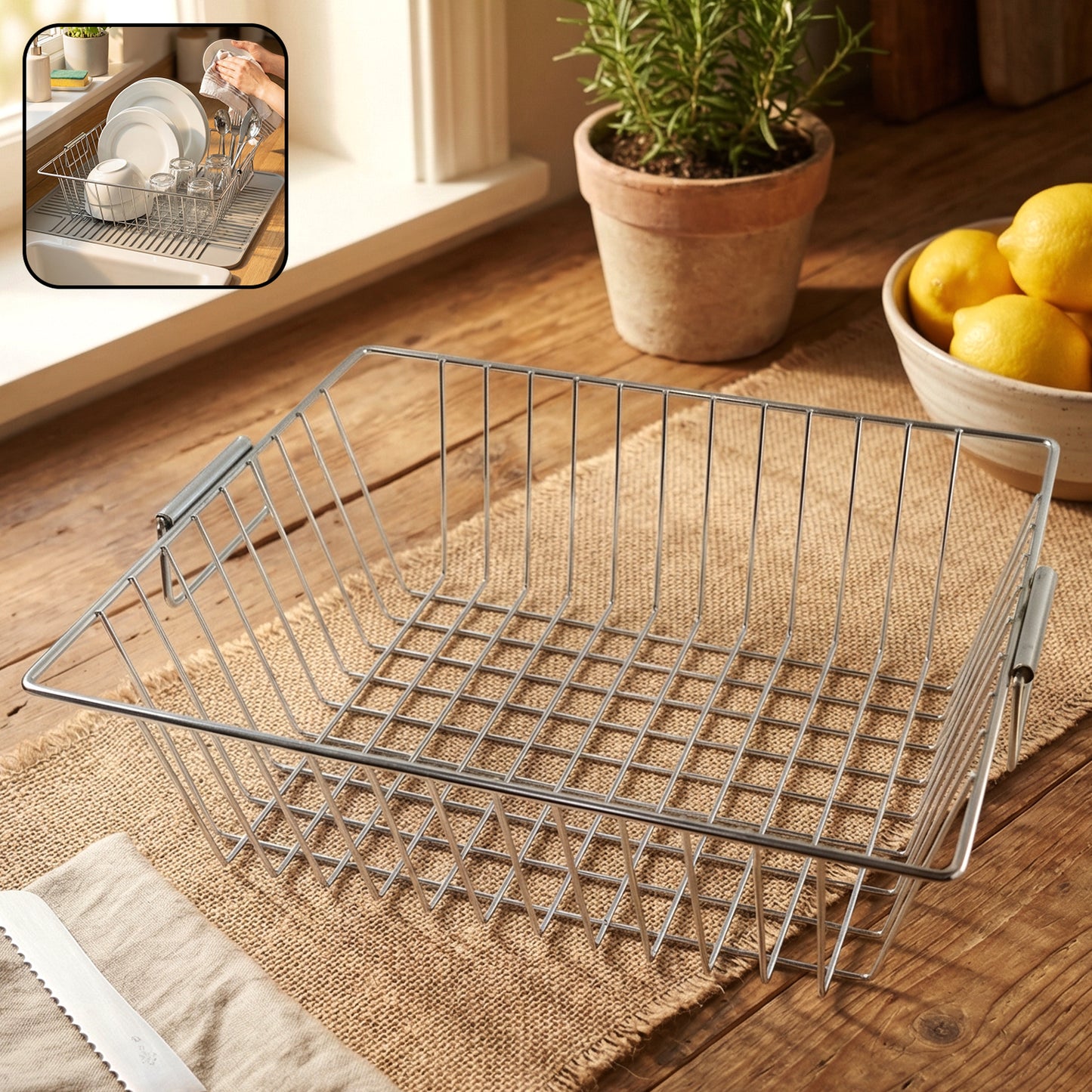 Multipurpose Stainless Steel Kitchen Sink Basket (1 Pc 12x15 Inch)