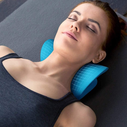 Wukusy neck and shoulder relaxer for pain relief and muscle relaxation, showing the ergonomic design and padded support.
