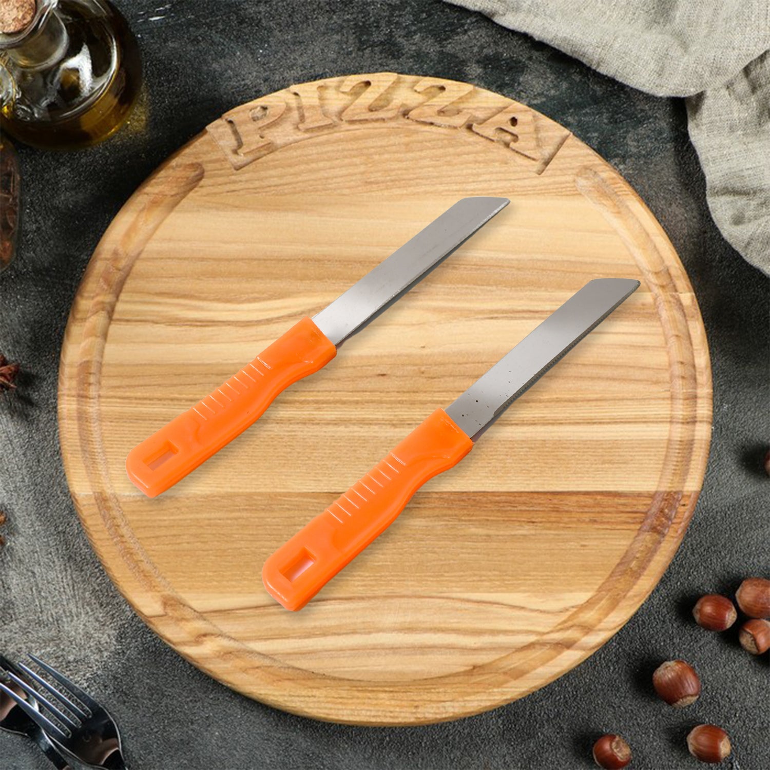 Wukusy 3-in-1 stainless steel kitchen knife set with knives for chopping, peeling, and slicing fruits and vegetables.