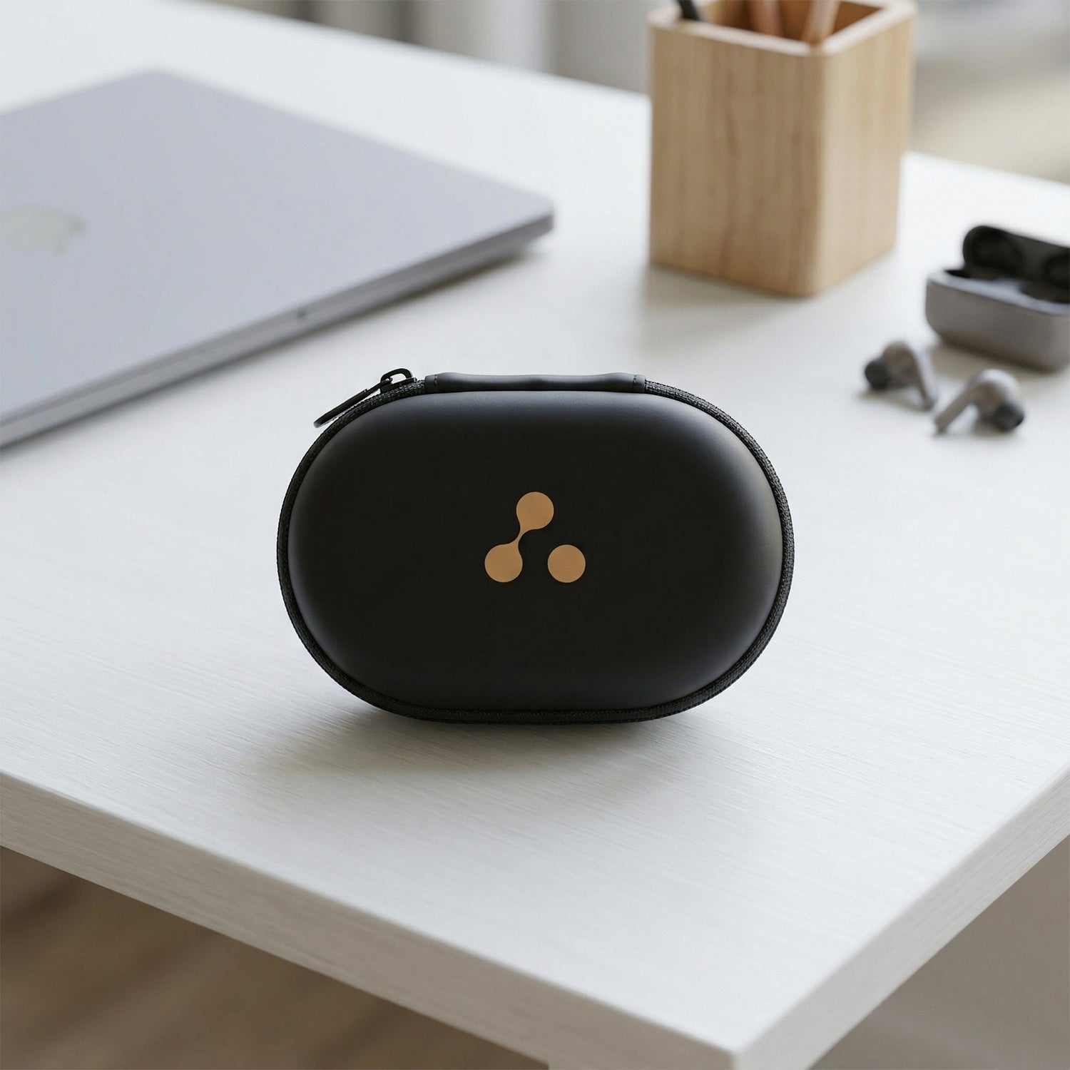 Wukusy wireless earbuds case with durable hard shell protection, sleek design and secure closure for portable earbud storage.