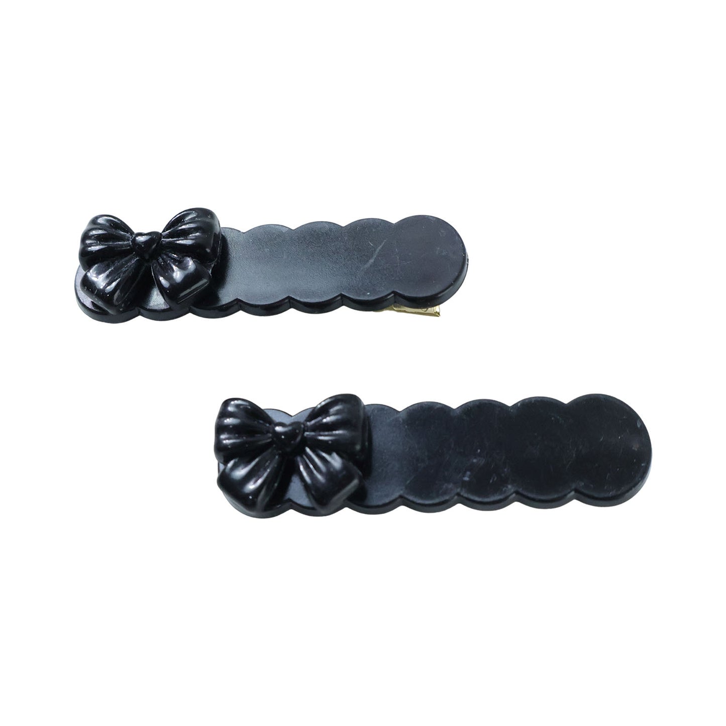 Set of three black bow decorative hair clips by Wukusy, featuring elegant design for stylish hair accessories.