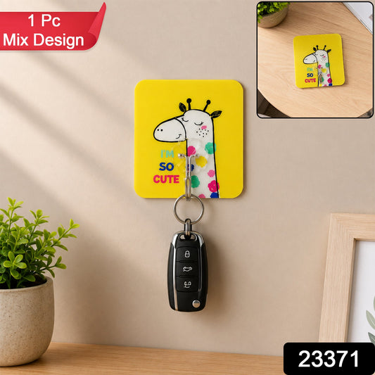 Mix Cartoon Self Adhesive Wall Hook For Keys Towels  Home Organization (1 Pc)