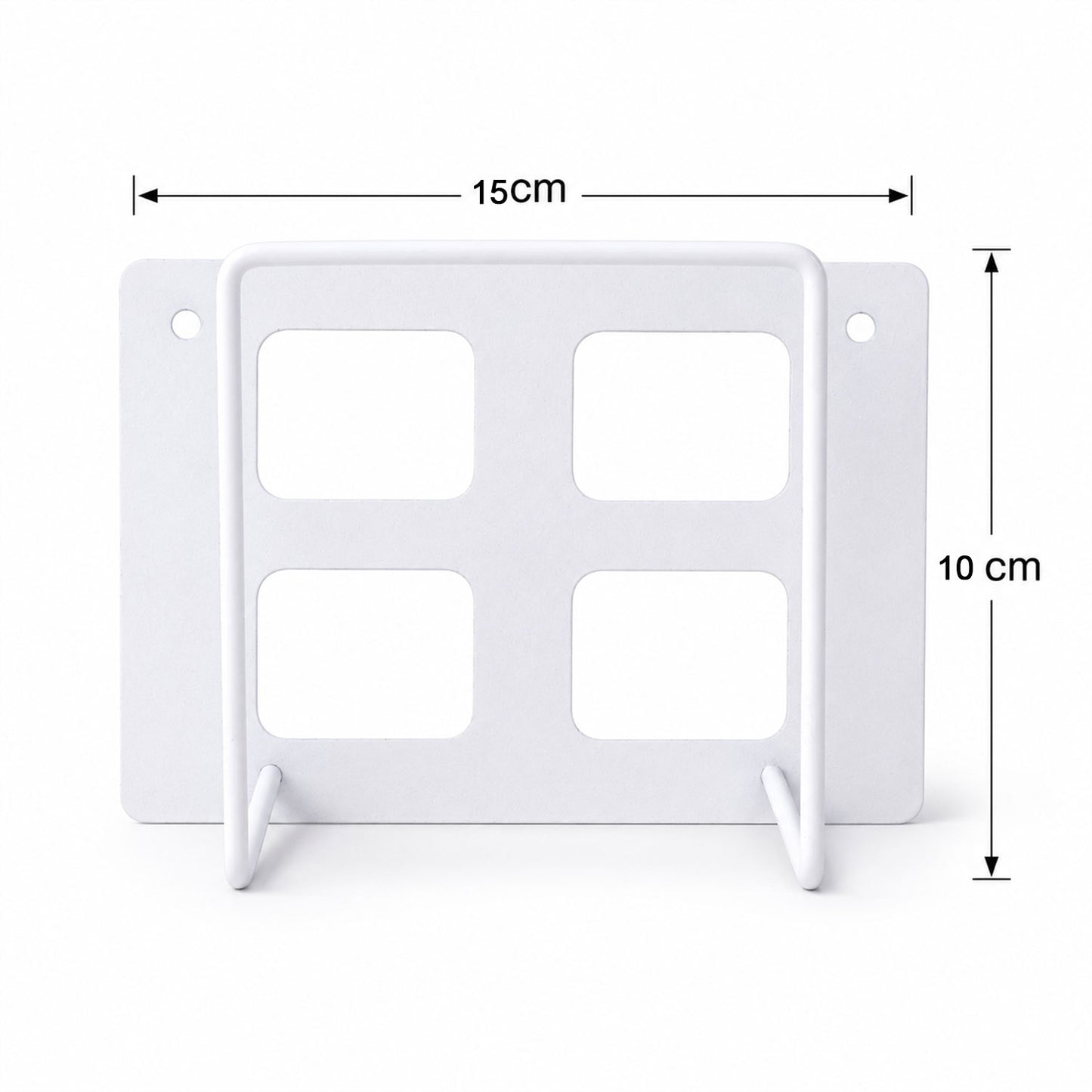 Wukusy wall mount WiFi router bracket holder stand shelf for set-top box, securely mounted on wall, black plastic design