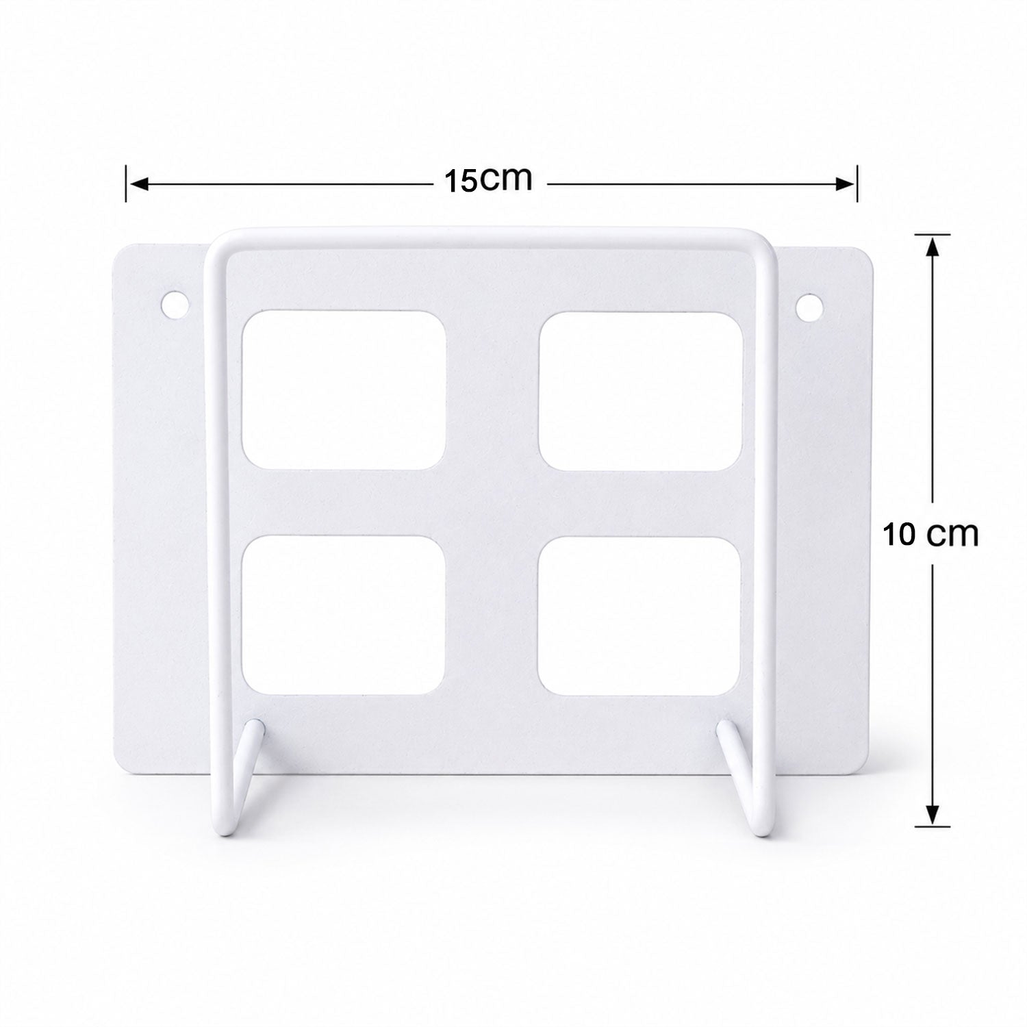 Wukusy wall mount WiFi router bracket holder stand shelf for set-top box, securely mounted on wall, black plastic design