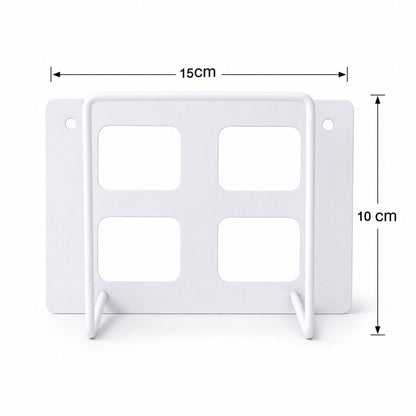 Wukusy wall mount WiFi router bracket holder stand shelf for set-top box, securely mounted on wall, black plastic design