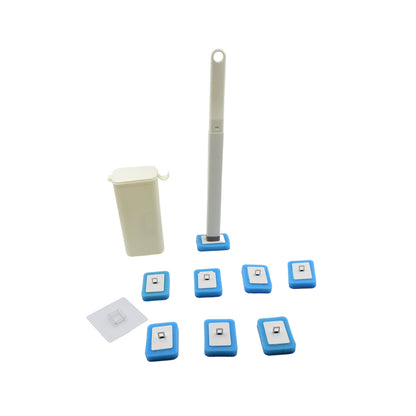 Wukusy 4711 toilet brush wand with eight disposable refill heads, suitable for home bathroom cleaning, shown in the image.