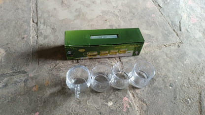 Wukusy glass 3-piece tumbler and 1-piece cup set, clear glass with smooth rims, suitable for beverages and daily use