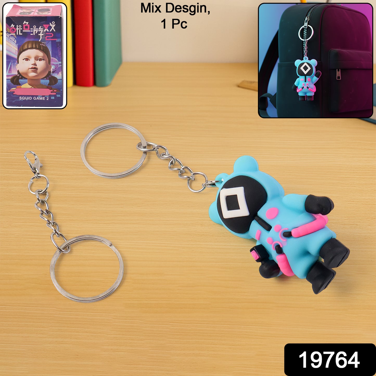 Cute Character-themed Soft Silicone Keychain (Mix Desgin  1 Pc)