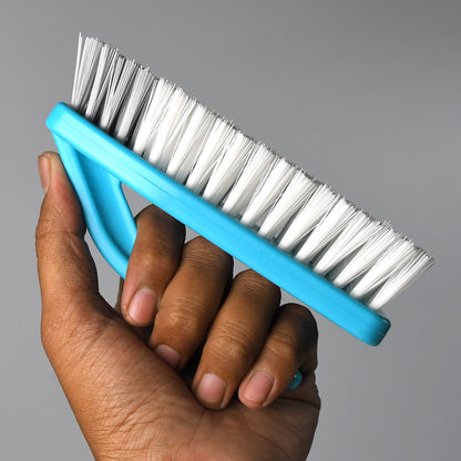 Wukusy 7527 multipurpose cleaning brush with handle for laundry, floors, tiles, kitchen sink, and scrubbing tasks.