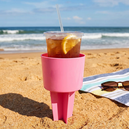 Beach Beverage Sand Cup Holder With Ground Stake For Outdoor Beverage Use (1 Pc)