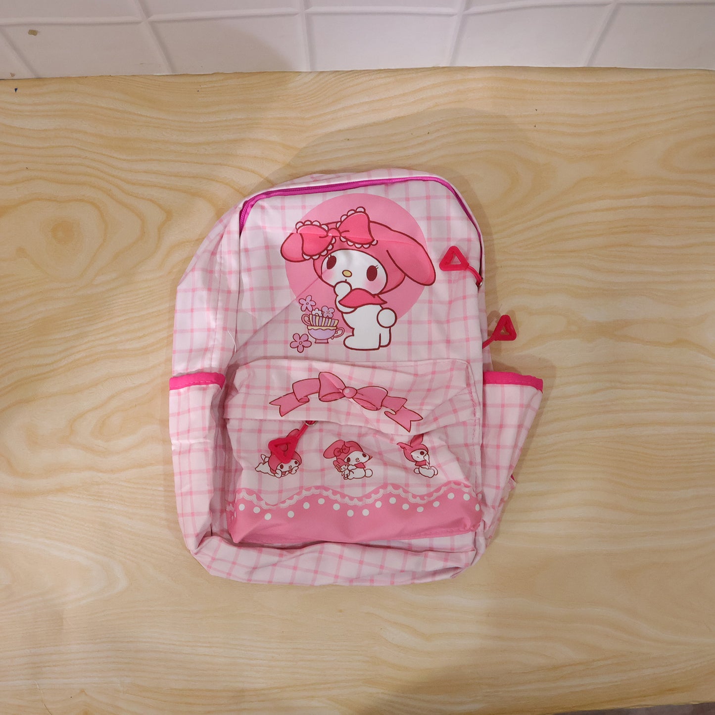 Cute Bow And Bunny Design Backpack  (1 Pc 13 Inch)
