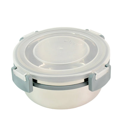 Wukusy Apex round airtight food storage container with 500ml capacity, made of clear plastic for kitchen organization.