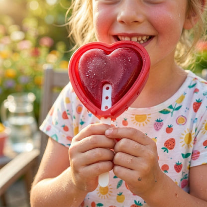 Premium Heart Shape Silicone Popsicle Mold Set 4 Pc