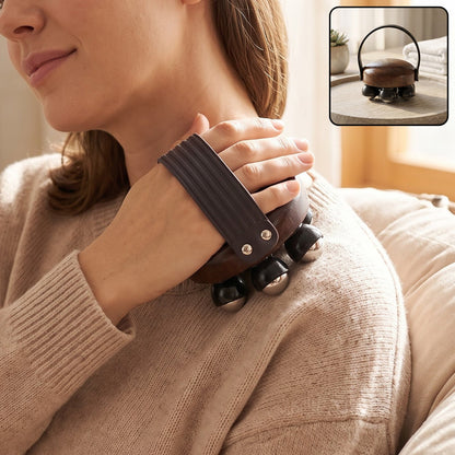 Plastic Roller Body Massager With Hand Strap For Neck Shoulder And Back (1 Pc)