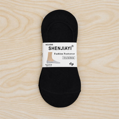 Set of three Wukusy invisible low cut loafer socks, comfortable and discreet for everyday wear, shown on a neutral background.