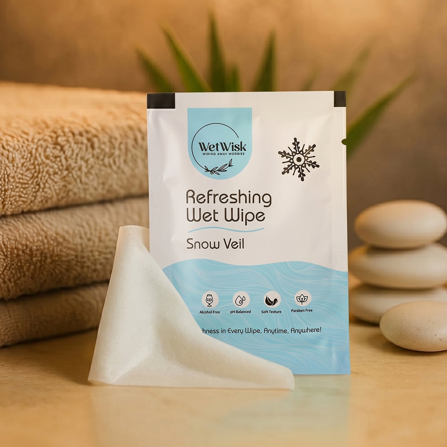 Snow Veil Refreshing Wet Wipes Face Body Hand Cleansing Wipes (1 Pc)