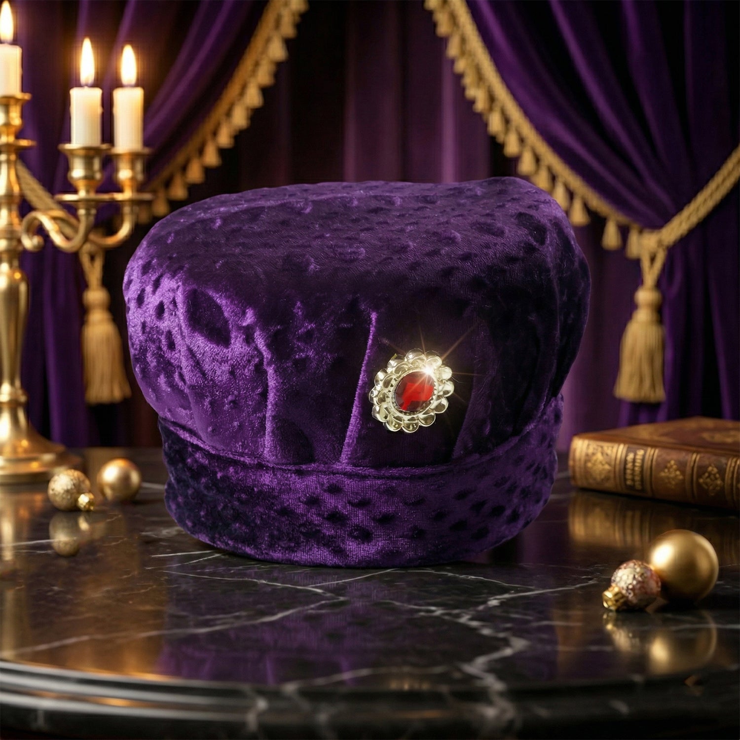 Soft velvet cap in traditional style by Wukusy, featuring a premium, elegant design perfect for stylish everyday wear.
