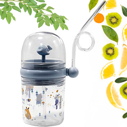 Wukusy baby sippy cup with straw, lid, whale design, spill-proof toddler tumbler for drinking water, ideal for birthday gifts