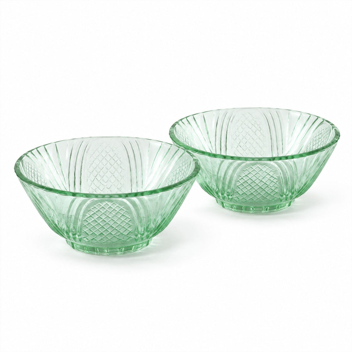 Wukusy textured glass bowl set with two serving bowls for dry fruits, snacks, and desserts, featuring a stylish design.