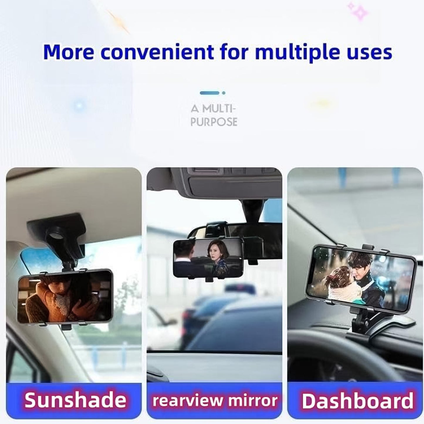 Wukusy universal car dashboard and desk mobile phone holder, adjustable design for secure phone placement.
