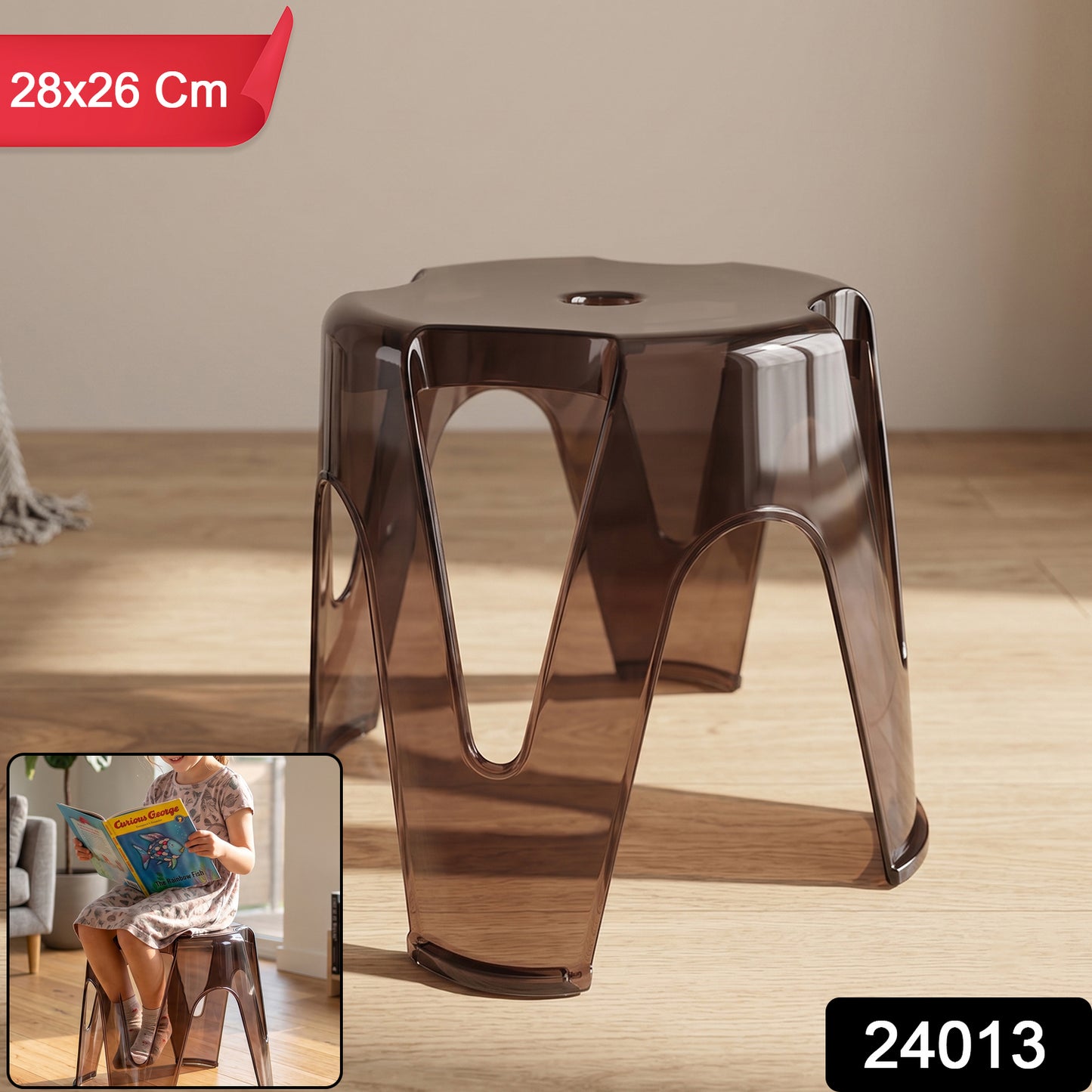 Strong Durable Plastic Sitting Stool For Home Bathroom And Outdoor Use (1 Pc)